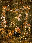 Jan Brueghel Holy Family in a Flower Fruit Wreath USA oil painting reproduction